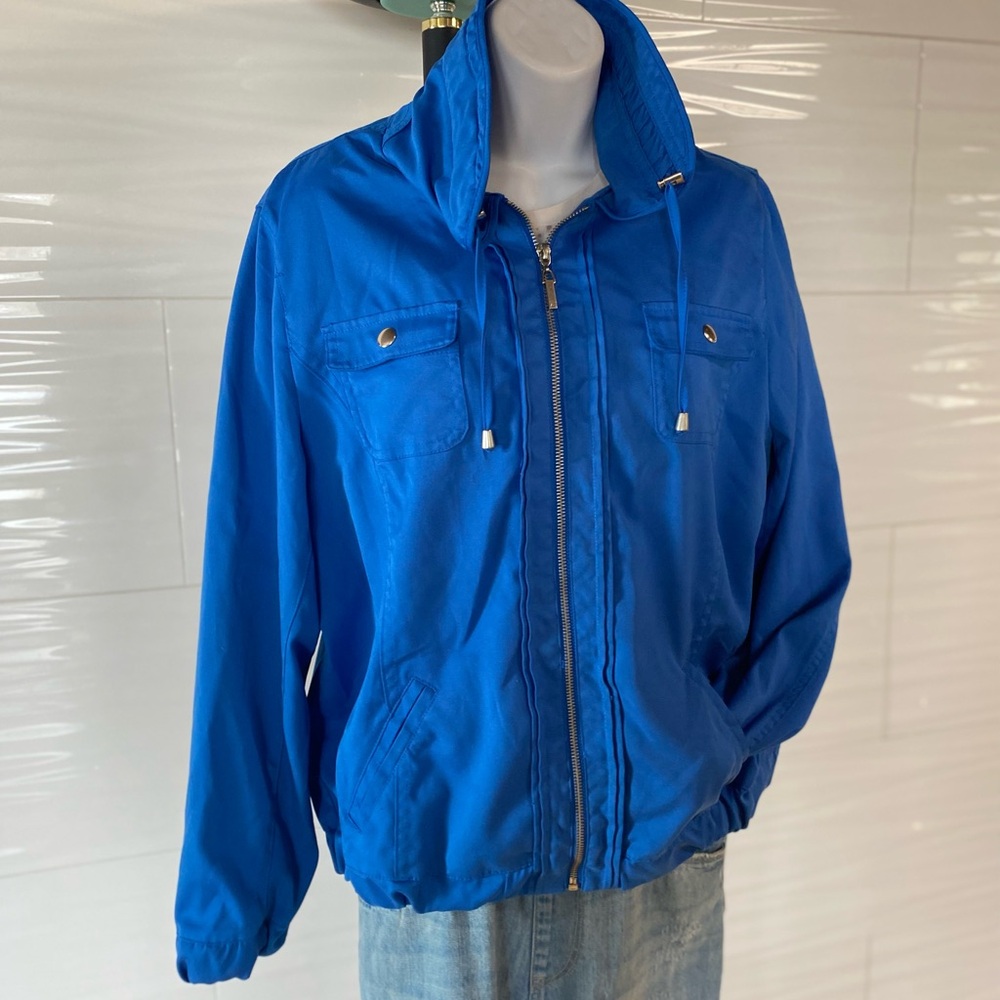 Alia Bright Blue Zip Jacket Size 12 Lightweight Spring